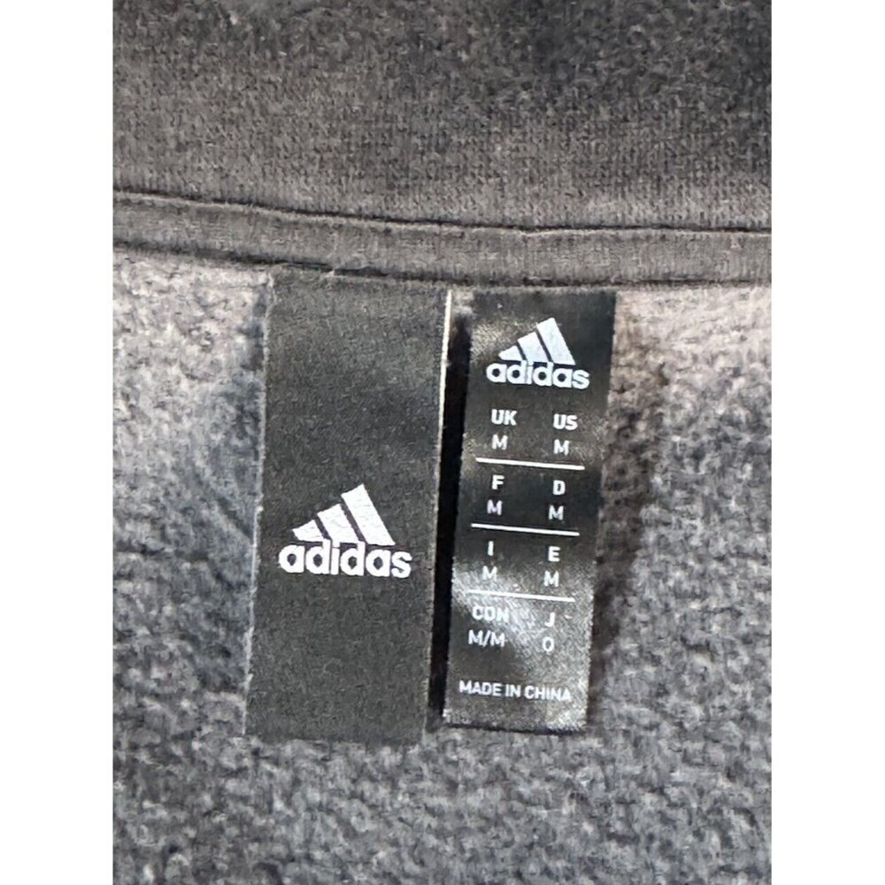 Adidas Mens Sz M Aop Sports Training 1/4 Zip Pullover Black Gray Camo Sweatshirt - Picture 6 of 11